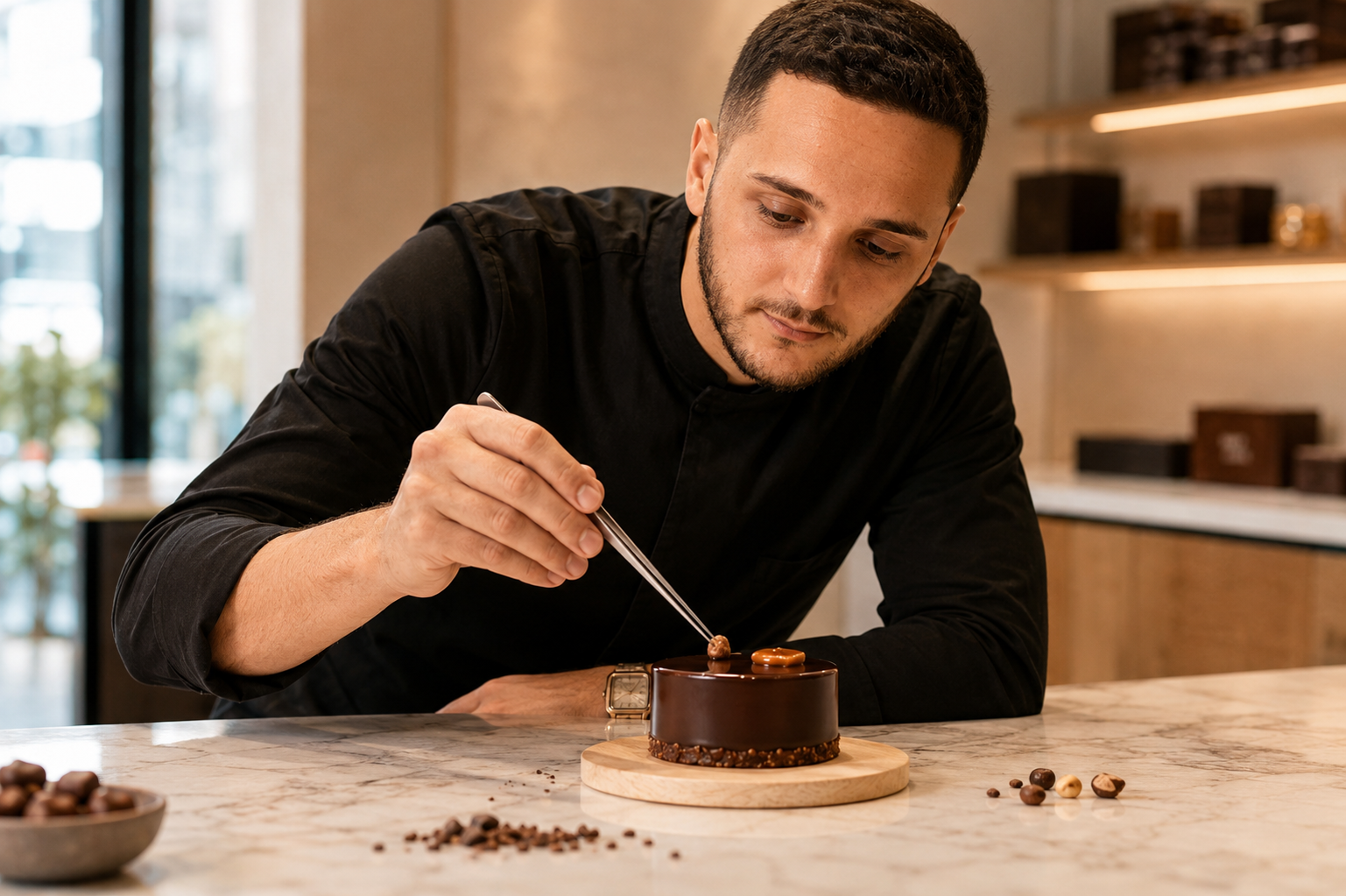 Mathieu Davoine finalise un entremet